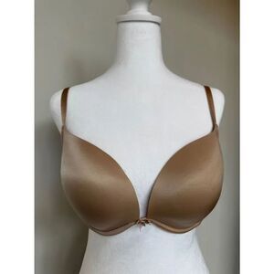 Victoria's Secret Satin Nude Plunge Bra 34DD